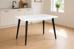 Vilinze Avanos Sabit Mdf Mutfak Masası - 70x120 Cm Beyaz - Siyah