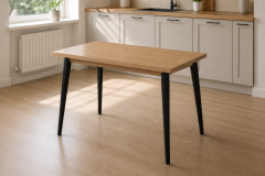 Vilinze Avanos Sabit Mdf Mutfak Masası - 70x120 Cm Naturel - Siyah