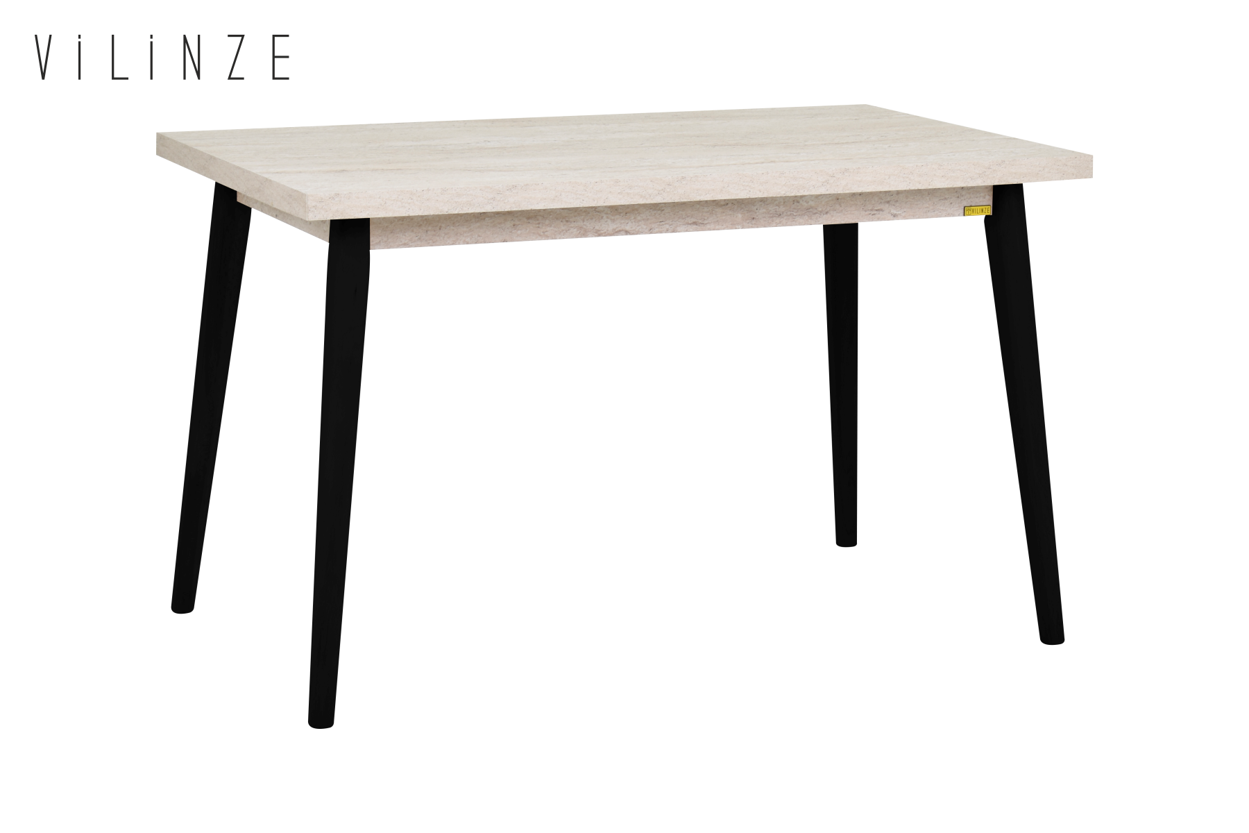 Vilinze Avanos Sabit Mdf Mutfak Masası - 70x120 Cm Traverten - Siyah