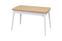 Vilinze Avanos Ahşap Açılır Kapanır Mdf Mutfak Masası - 70x120+30 cm Naturel - Beyaz
