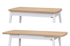 Vilinze Avanos Ahşap Açılır Kapanır Mdf Mutfak Masası - 70x120+30 cm Naturel - Beyaz