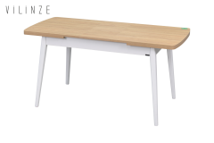 Vilinze Avanos Ahşap Açılır Kapanır Mdf Mutfak Masası - 70x120+30 cm Naturel - Beyaz