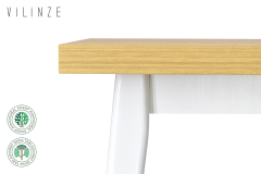 Vilinze Avanos Ahşap Açılır Kapanır Mdf Mutfak Masası - 70x120+30 cm Naturel - Beyaz