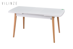 Avanos Ahşap Açılır Kapanır Mdf Mutfak Masası - 70x120+30 cm Beyaz - Naturel