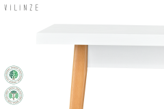 Avanos Ahşap Açılır Kapanır Mdf Mutfak Masası - 70x120+30 cm Beyaz - Naturel