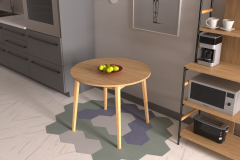 Vilinze Avanos Yuvarlak Sabit Mdf Mutfak Masası - Q90 Cm