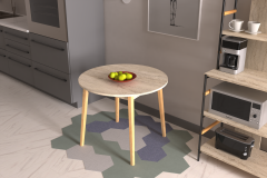 Vilinze Avanos Yuvarlak Sabit Mdf Mutfak Masası - Q90 Cm