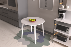 Vilinze Avanos Yuvarlak Sabit Mdf Mutfak Masası - Q90 Cm