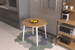 Vilinze Avanos Yuvarlak Sabit Mdf Mutfak Masası - Q90 Cm
