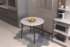 Vilinze Avanos Yuvarlak Sabit Mdf Mutfak Masası - Q90 Cm