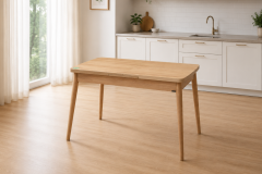 Vilinze Avanos Ahşap Açılır Kapanır Mdf Mutfak Masası - 70x120+30 cm Naturel - Naturel