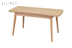 Vilinze Avanos Ahşap Açılır Kapanır Mdf Mutfak Masası - 70x120+30 cm Naturel - Naturel