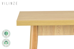 Vilinze Avanos Ahşap Açılır Kapanır Mdf Mutfak Masası - 70x120+30 cm Naturel - Naturel