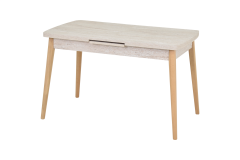 Vilinze Avanos Ahşap Açılır Kapanır Mdf Mutfak Masası - 70x120+30 cm Traverten - Naturel