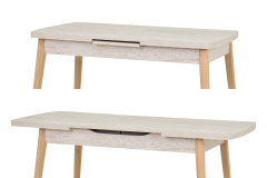 Vilinze Avanos Ahşap Açılır Kapanır Mdf Mutfak Masası - 70x120+30 cm Traverten - Naturel