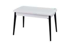 Vilinze Avanos Ahşap Açılır Kapanır Mdf Mutfak Masası - 70x120+30 cm Beyaz - Siyah