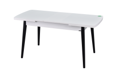Vilinze Avanos Ahşap Açılır Kapanır Mdf Mutfak Masası - 70x120+30 cm Beyaz - Siyah