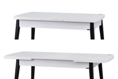 Vilinze Avanos Ahşap Açılır Kapanır Mdf Mutfak Masası - 70x120+30 cm Beyaz - Siyah