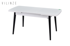 Avanos Ahşap Açılır Kapanır Mdf Mutfak Masası - 70x120+30 cm Beyaz - Siyah