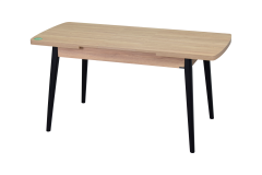 Vilinze Avanos Ahşap Açılır Kapanır Mdf Mutfak Masası - 70x120+30 cm Naturel - Siyah