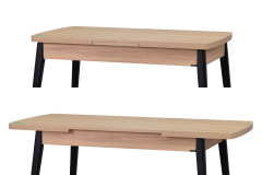 Vilinze Avanos Ahşap Açılır Kapanır Mdf Mutfak Masası - 70x120+30 cm Naturel - Siyah