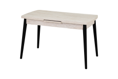 Vilinze Avanos Ahşap Açılır Kapanır Mdf Mutfak Masası - 70x120+30 cm Traverten - Siyah