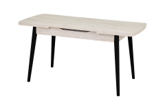 Vilinze Avanos Ahşap Açılır Kapanır Mdf Mutfak Masası - 70x120+30 cm Traverten - Siyah