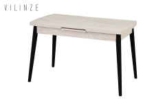 Vilinze Avanos Ahşap Açılır Kapanır Mdf Mutfak Masası - 70x120+30 cm Traverten - Siyah