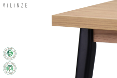 Vilinze Avanos Sabit Mdf Mutfak Masası - 80x140 Cm Naturel - Siyah