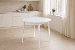 Vilinze Avanos Yuvarlak Sabit Mdf Mutfak Masası - Q90 Cm Beyaz - Beyaz