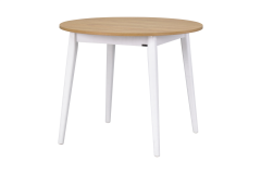 Vilinze Avanos Yuvarlak Sabit Mdf Mutfak Masası - Q90 Cm Naturel - Beyaz