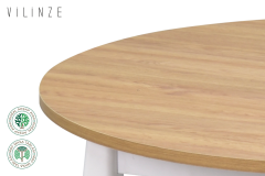 Avanos Yuvarlak Sabit Mdf Mutfak Masası - Q90 Cm Naturel - Beyaz