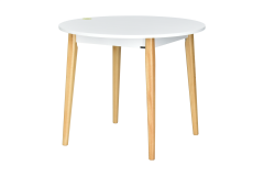 Vilinze Avanos Yuvarlak Sabit Mdf Mutfak Masası - Q90 Cm Beyaz - Naturel