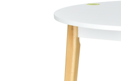 Vilinze Avanos Yuvarlak Sabit Mdf Mutfak Masası - Q90 Cm Beyaz - Naturel
