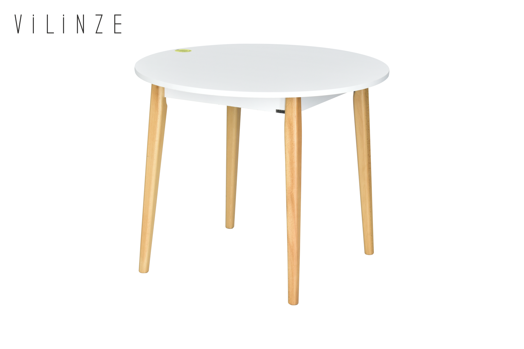 Avanos Yuvarlak Sabit Mdf Mutfak Masası - Q90 Cm Beyaz - Naturel