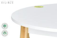 Avanos Yuvarlak Sabit Mdf Mutfak Masası - Q90 Cm Beyaz - Naturel