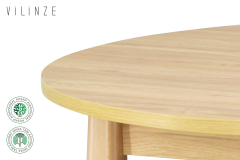 Vilinze Avanos Yuvarlak Sabit Mdf Mutfak Masası - Q90 Cm Naturel - Naturel