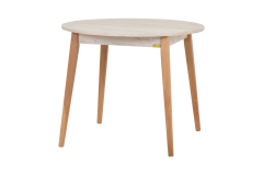 Vilinze Avanos Yuvarlak Sabit Mdf Mutfak Masası - Q90 Cm Traverten - Naturel