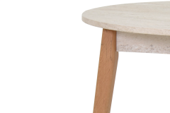 Vilinze Avanos Yuvarlak Sabit Mdf Mutfak Masası - Q90 Cm Traverten - Naturel