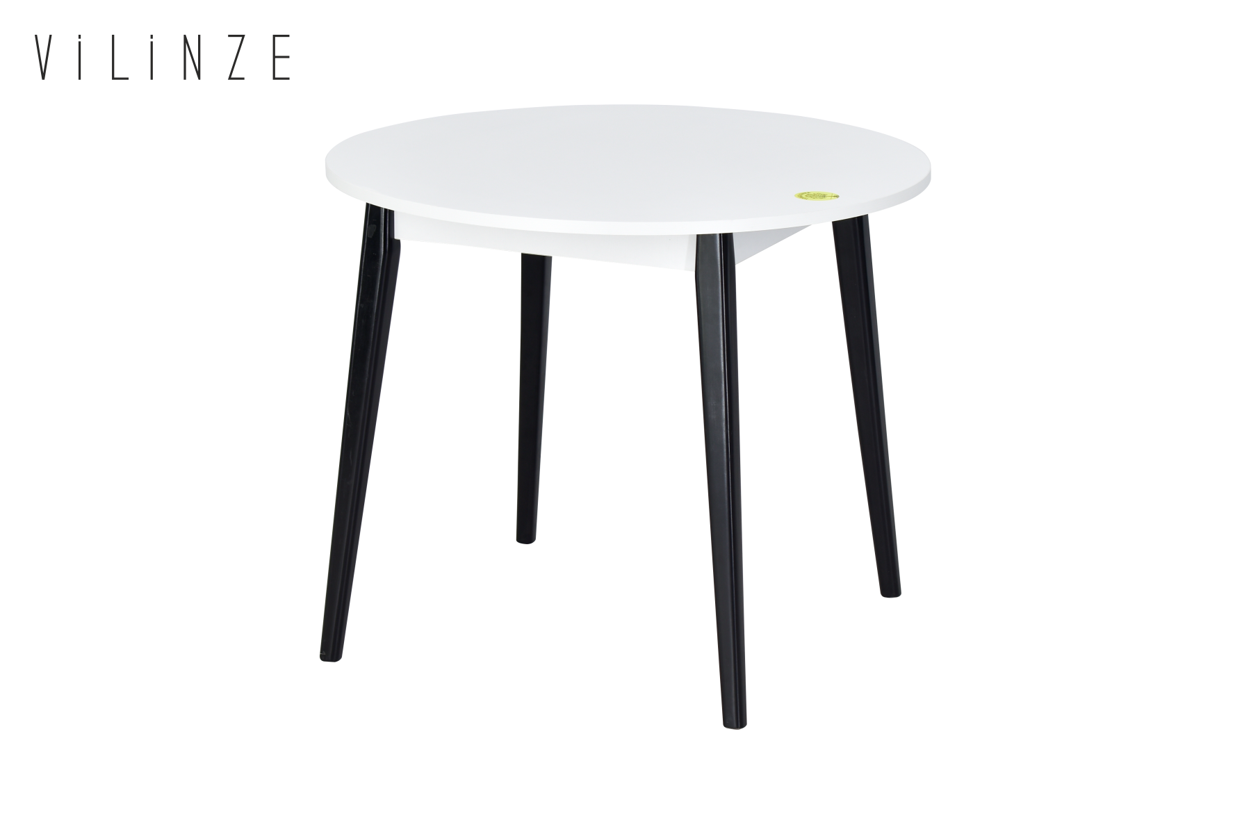 Avanos Yuvarlak Sabit Mdf Mutfak Masası - Q90 Cm Beyaz - Siyah