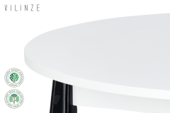 Avanos Yuvarlak Sabit Mdf Mutfak Masası - Q90 Cm Beyaz - Siyah