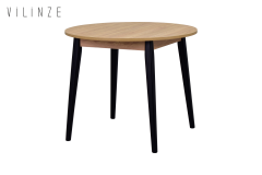 Avanos Yuvarlak Sabit Mdf Mutfak Masası - Q90 Cm Naturel - Siyah