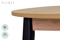 Avanos Yuvarlak Sabit Mdf Mutfak Masası - Q90 Cm Naturel - Siyah