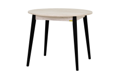 Vilinze Avanos Yuvarlak Sabit Mdf Mutfak Masası - Q90 Cm Traverten - Siyah