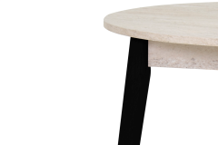 Vilinze Avanos Yuvarlak Sabit Mdf Mutfak Masası - Q90 Cm Traverten - Siyah