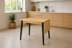 Vilinze Avanos Katlanır Mdf Ahşap Mutfak Masası - 70x80 cm (70x120 cm)