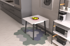 Avanos Katlanır Mdf Ahşap Mutfak Masası - 70x80 cm (70x120 cm)