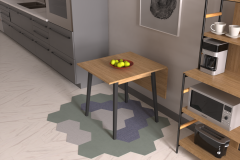 Vilinze Avanos Katlanır Mdf Ahşap Mutfak Masası - 70x80 cm (70x120 cm)