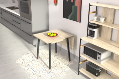 Avanos Katlanır Mdf Ahşap Mutfak Masası - 70x80 cm (70x120 cm)