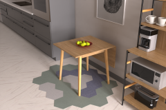 Vilinze Avanos Katlanır Mdf Ahşap Mutfak Masası - 70x80 cm (70x120 cm)